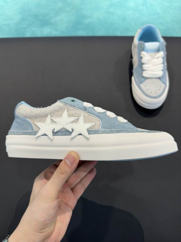 AMIRI Low-Top Sneakers – Light Blue / Cream with White Stars