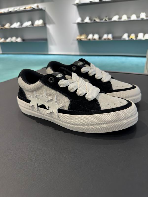 AMIRI Low-Top Sneakers – Black / Cream with White Stars