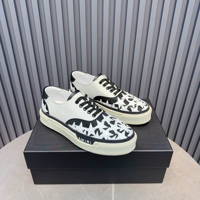 AMIRI Black and White Star Low-Top Sneakers
