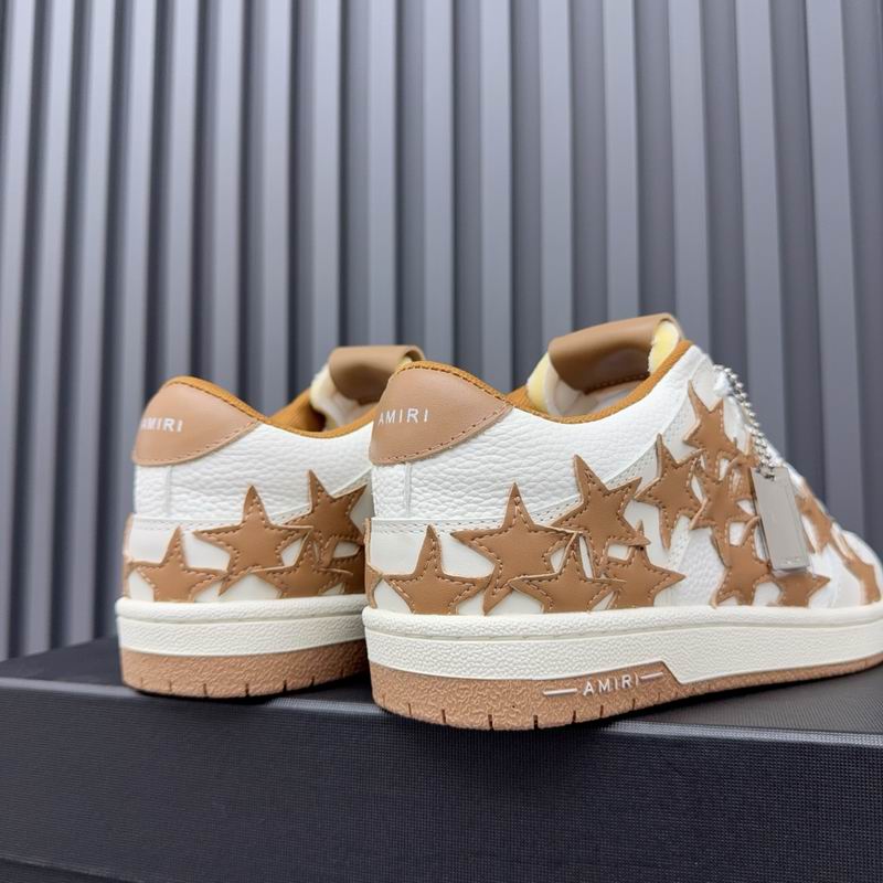 AMIRI White and Tan Star Low-Top Sneakers