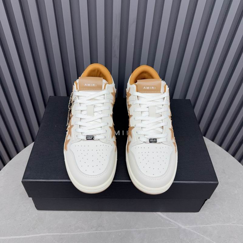AMIRI White and Tan Star Low-Top Sneakers