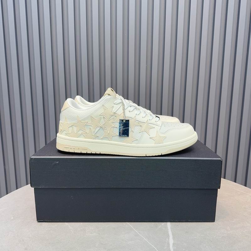 AMIRI White and Cream Star Low-Top Sneakers