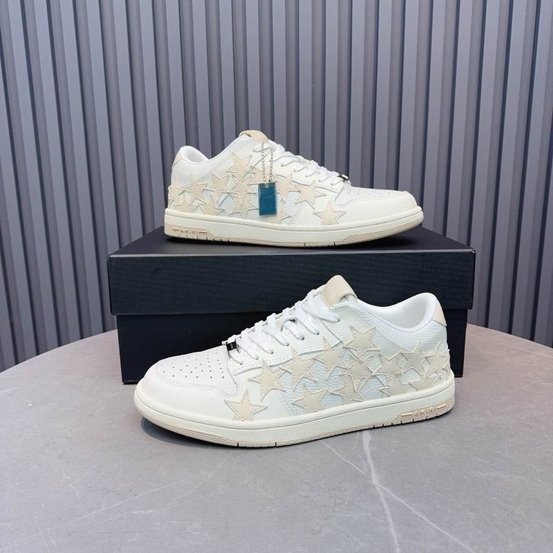 AMIRI White and Cream Star Low-Top Sneakers