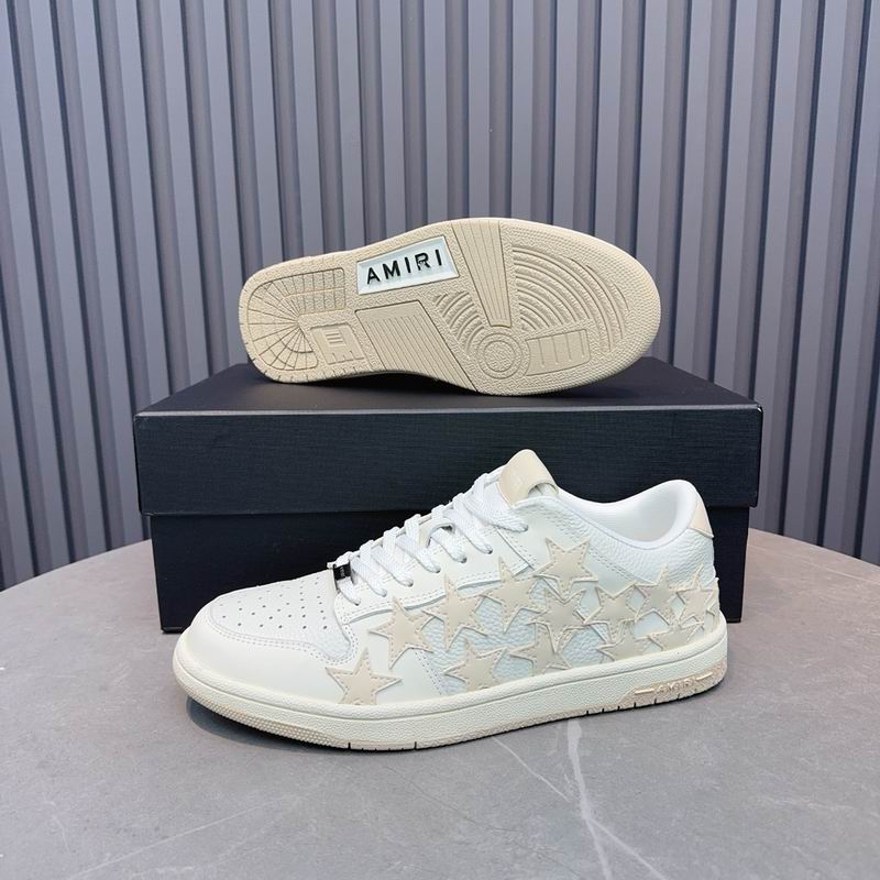 AMIRI White and Cream Star Low-Top Sneakers