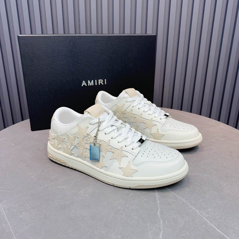 AMIRI White and Cream Star Low-Top Sneakers