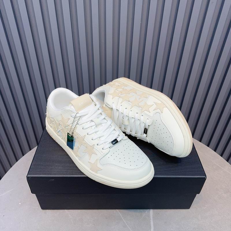 AMIRI White and Cream Star Low-Top Sneakers