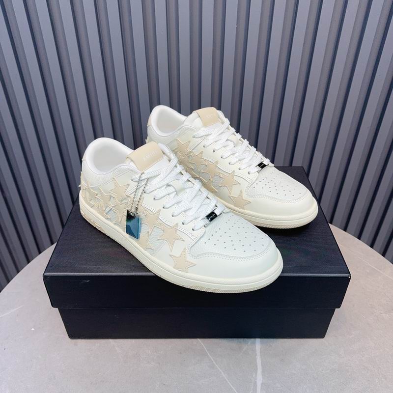 AMIRI White and Cream Star Low-Top Sneakers