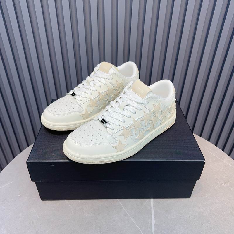 AMIRI White and Cream Star Low-Top Sneakers
