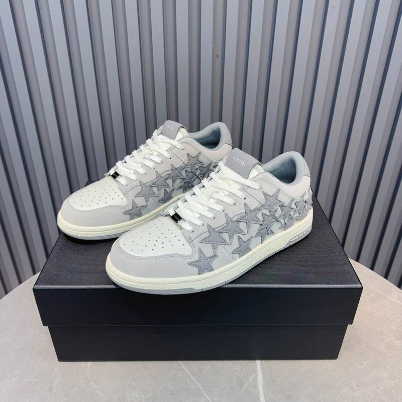 AMIRI White and Grey Star Low-Top Sneakers