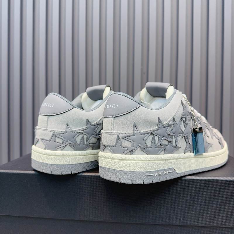AMIRI White and Grey Star Low-Top Sneakers