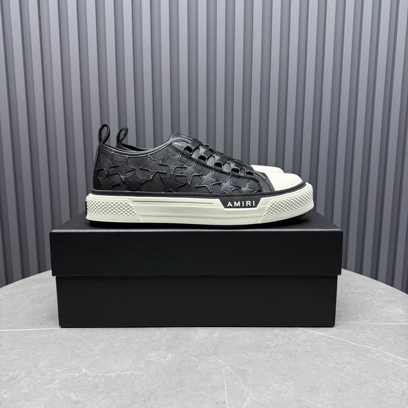 AMIRI Black Star Low-Top Sneakers with White Toe Caps