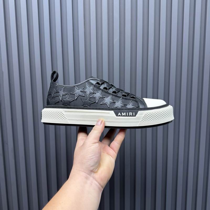 AMIRI Black Star Low-Top Sneakers with White Toe Caps