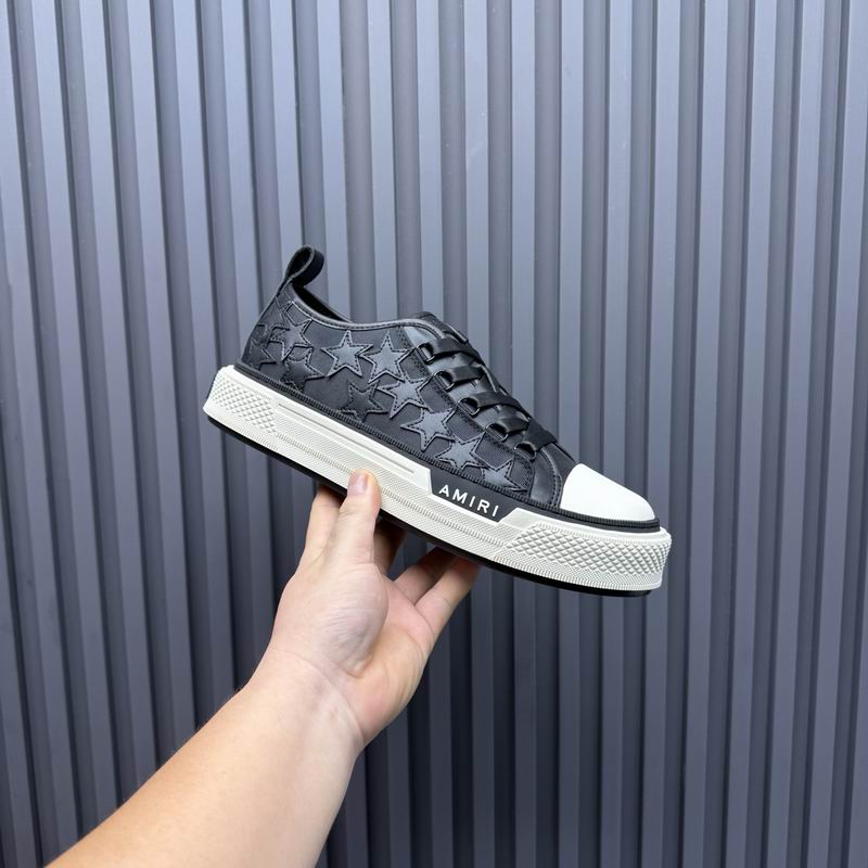 AMIRI Black Star Low-Top Sneakers with White Toe Caps