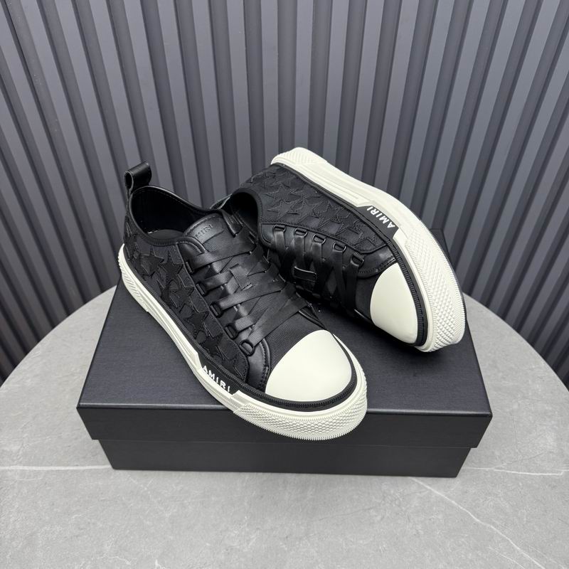 AMIRI Black Star Low-Top Sneakers with White Toe Caps