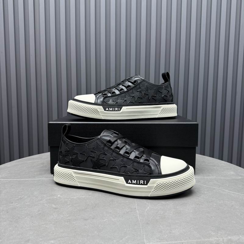 AMIRI Black Star Low-Top Sneakers with White Toe Caps