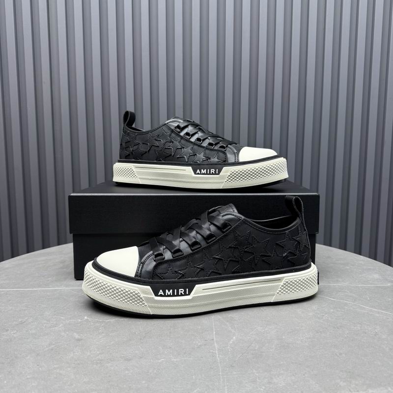 AMIRI Black Star Low-Top Sneakers with White Toe Caps