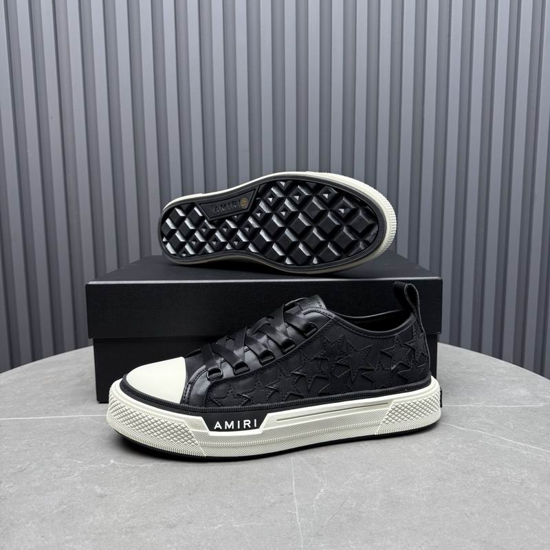 AMIRI Black Star Low-Top Sneakers with White Toe Caps