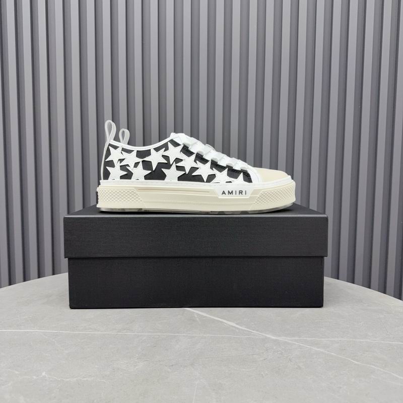 AMIRI White Star Low-Top Sneakers with Black Panels