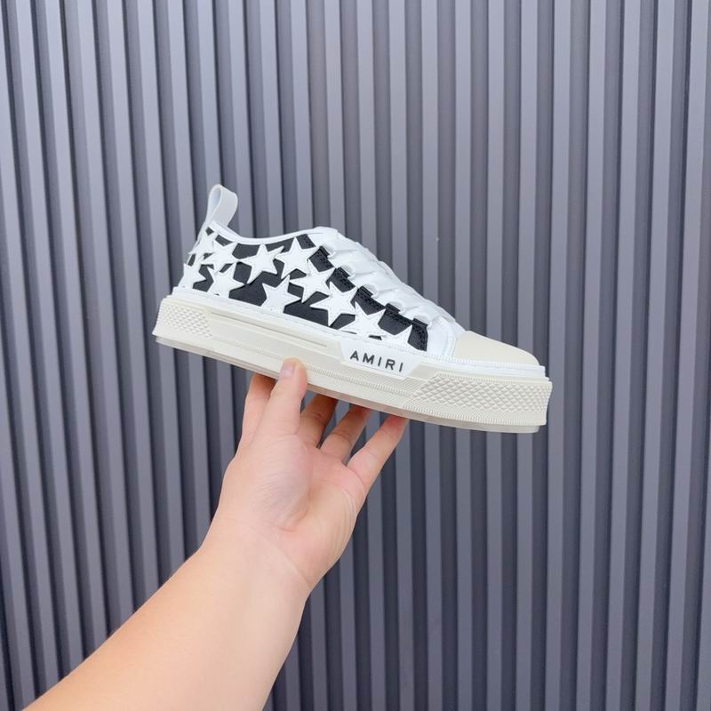 AMIRI White Star Low-Top Sneakers with Black Panels