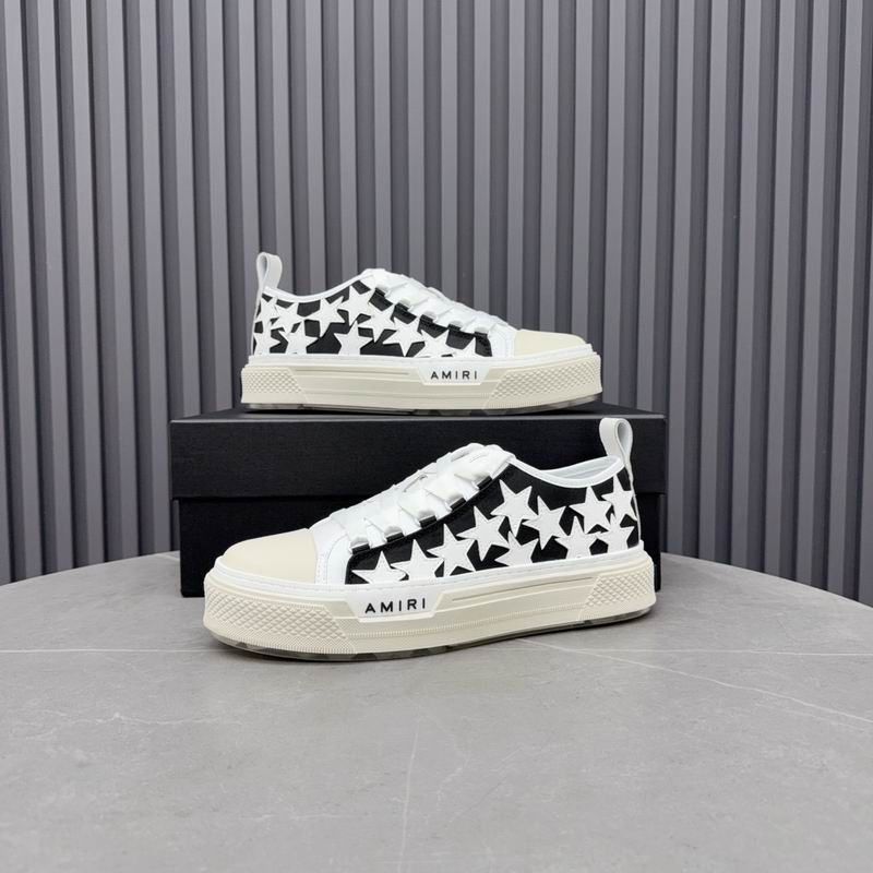 AMIRI White Star Low-Top Sneakers with Black Panels