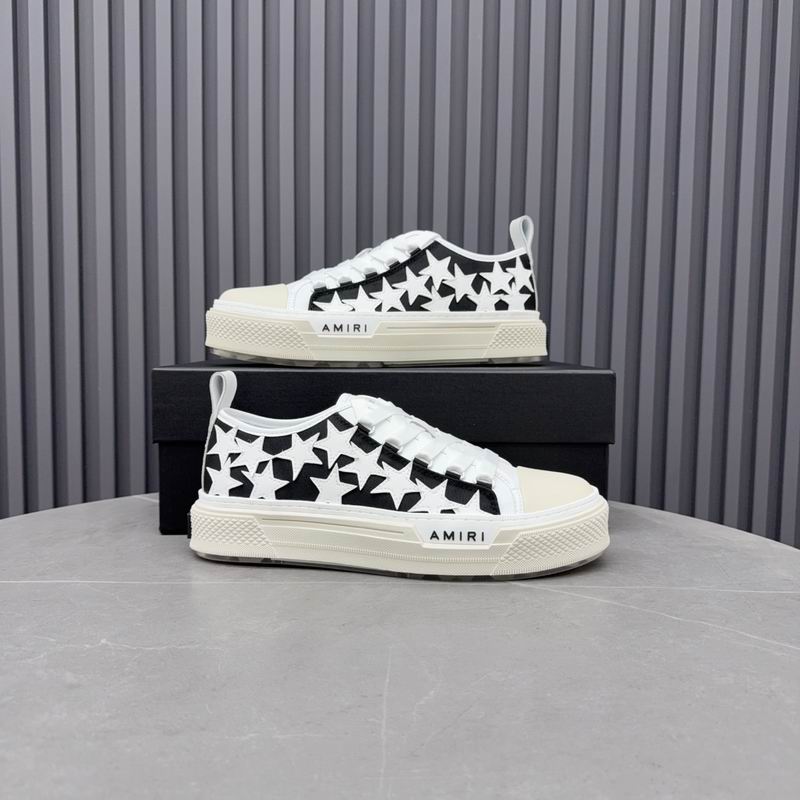 AMIRI White Star Low-Top Sneakers with Black Panels