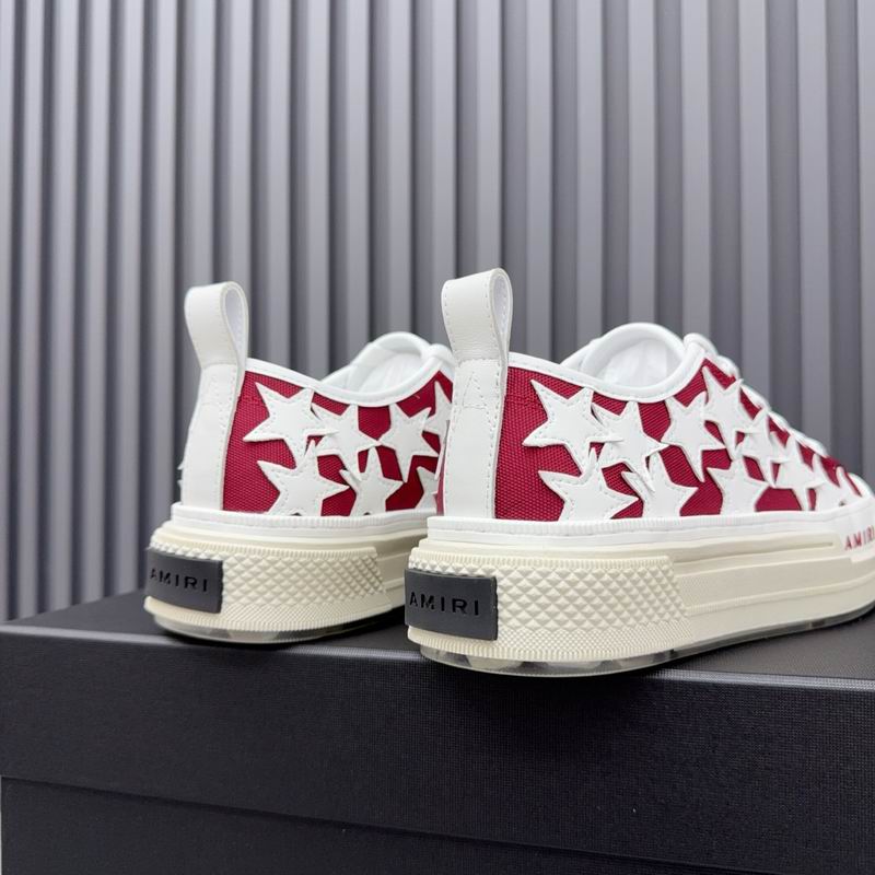 AMIRI Red and White Star Low-Top Sneakers