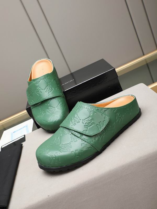 AMIRI Green Embossed Slip-On Mules