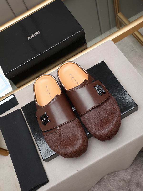 AMIRI Brown Textured Slip-On Mules