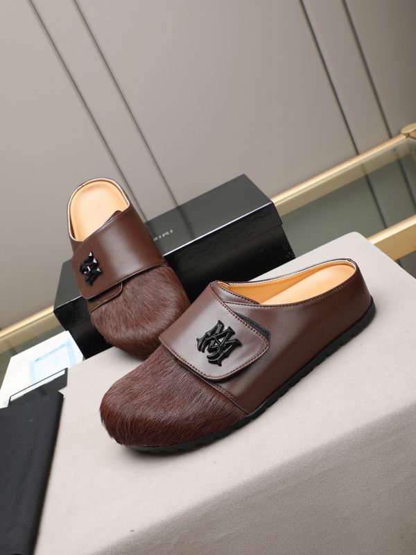 AMIRI Brown Textured Slip-On Mules