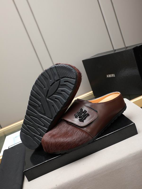 AMIRI Brown Textured Slip-On Mules