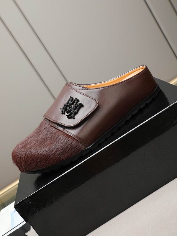 AMIRI Brown Textured Slip-On Mules