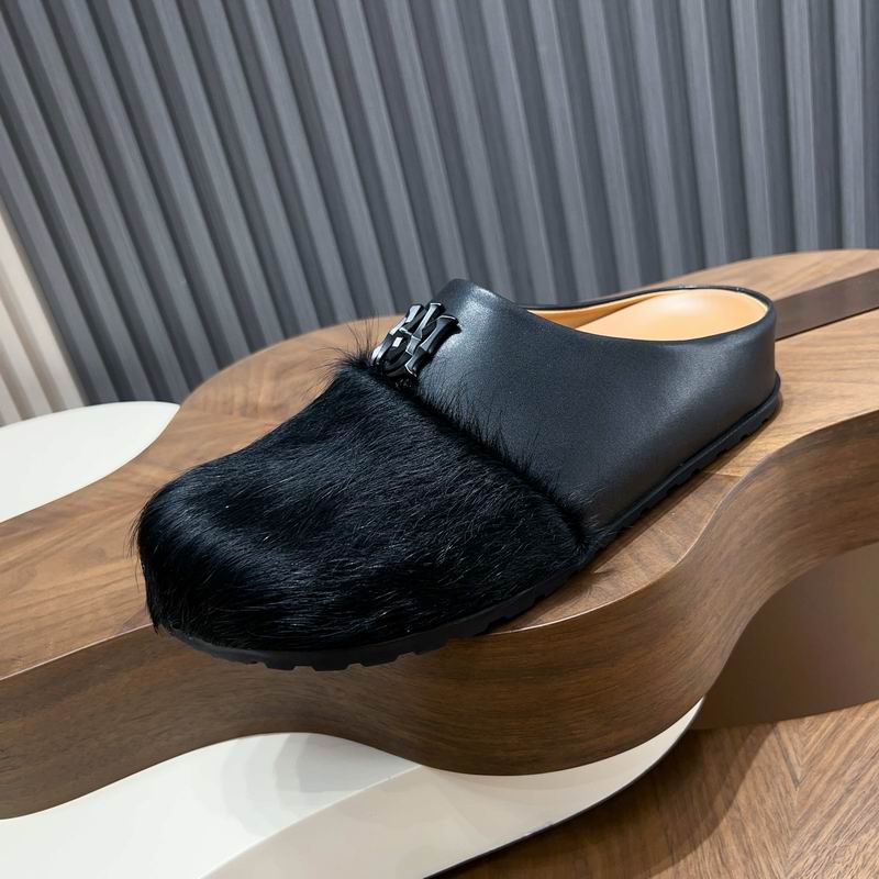 Black Textured-Toe Slip-On Mules