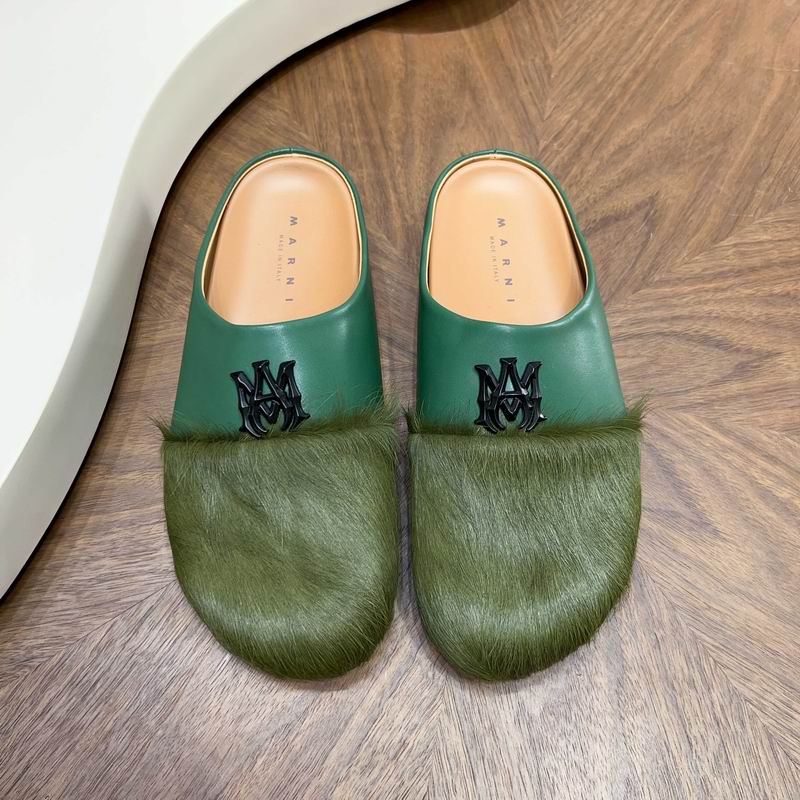 Green Textured-Toe Slip-On Mules