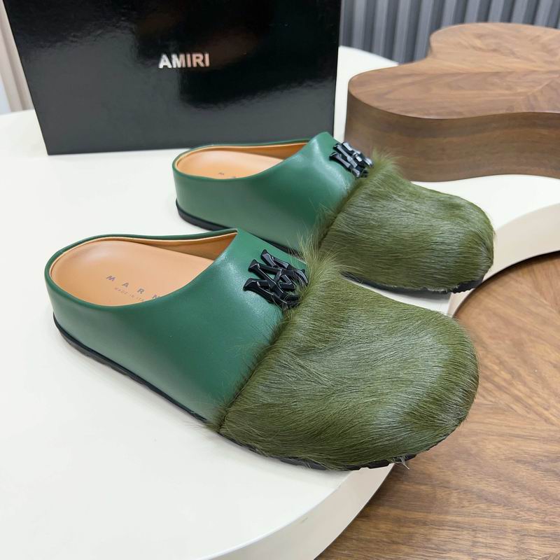 Green Textured-Toe Slip-On Mules