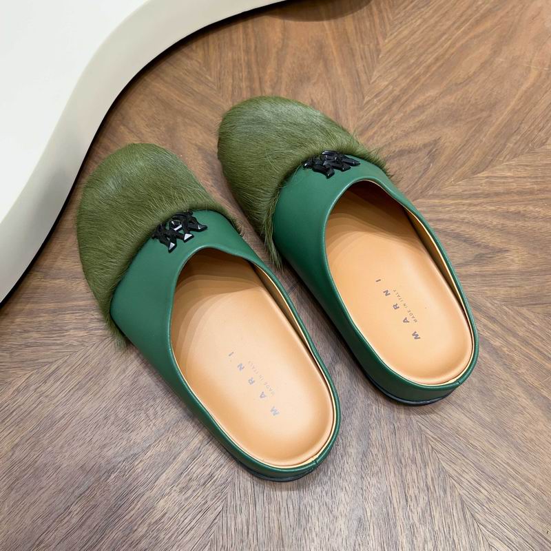 Green Textured-Toe Slip-On Mules