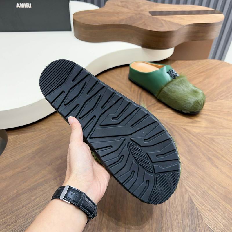 Green Textured-Toe Slip-On Mules