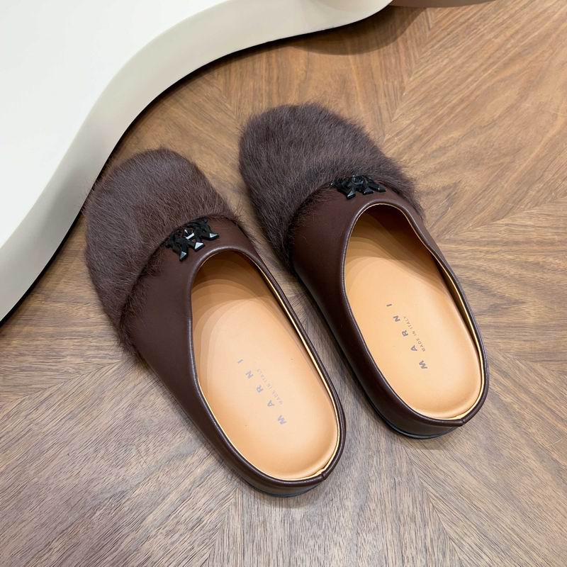 Dark Brown Textured-Toe Slip-On Mules