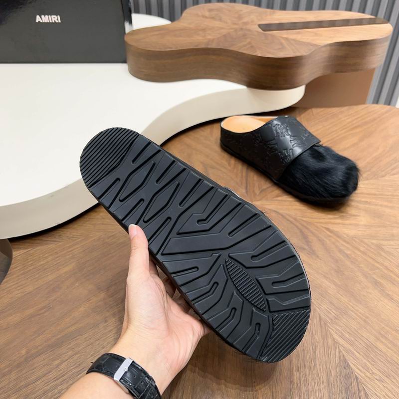 Black Embossed-Panel Textured-Toe Mules