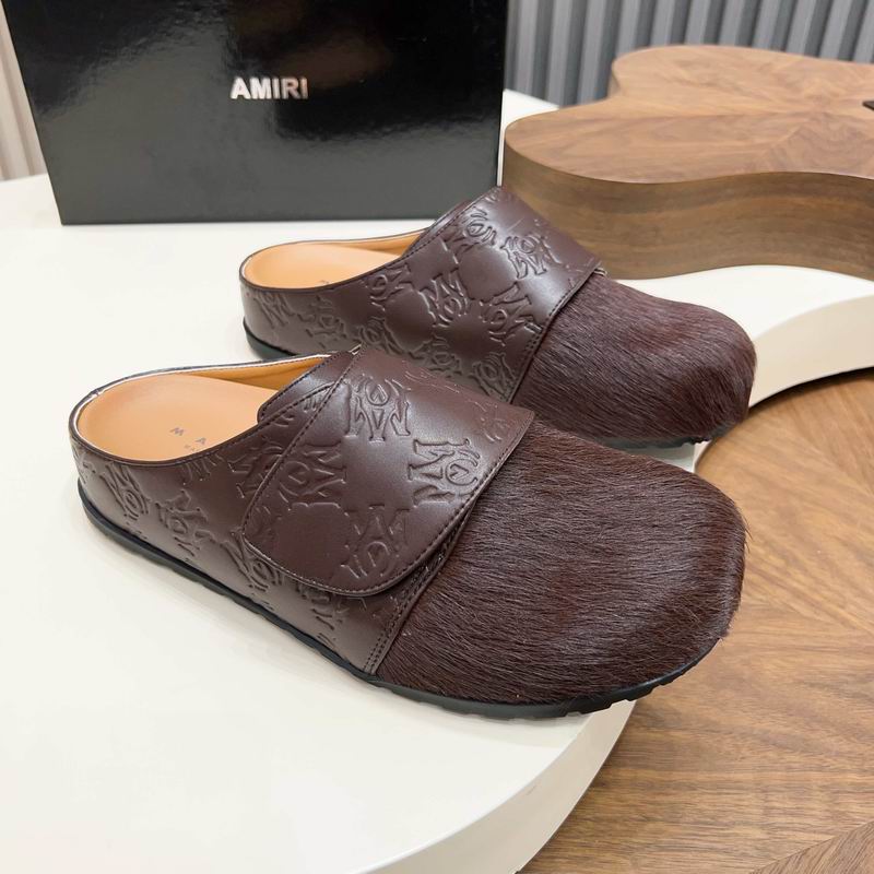Brown Embossed-Panel Textured-Toe Mules