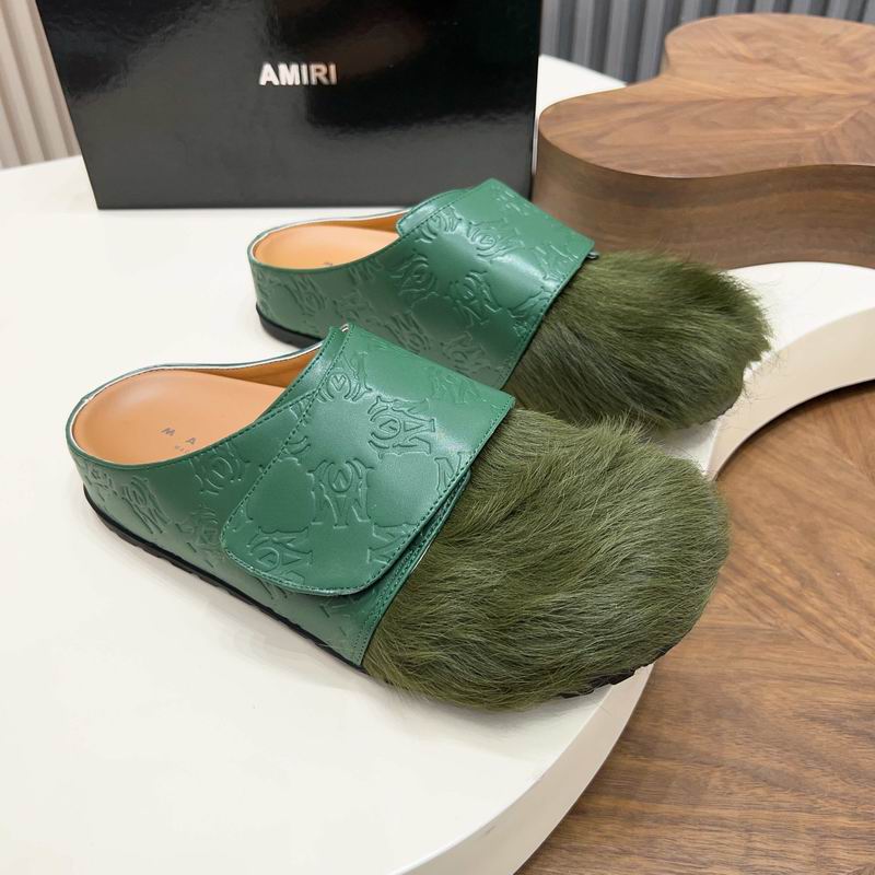 Green Embossed-Panel Textured-Toe Mules