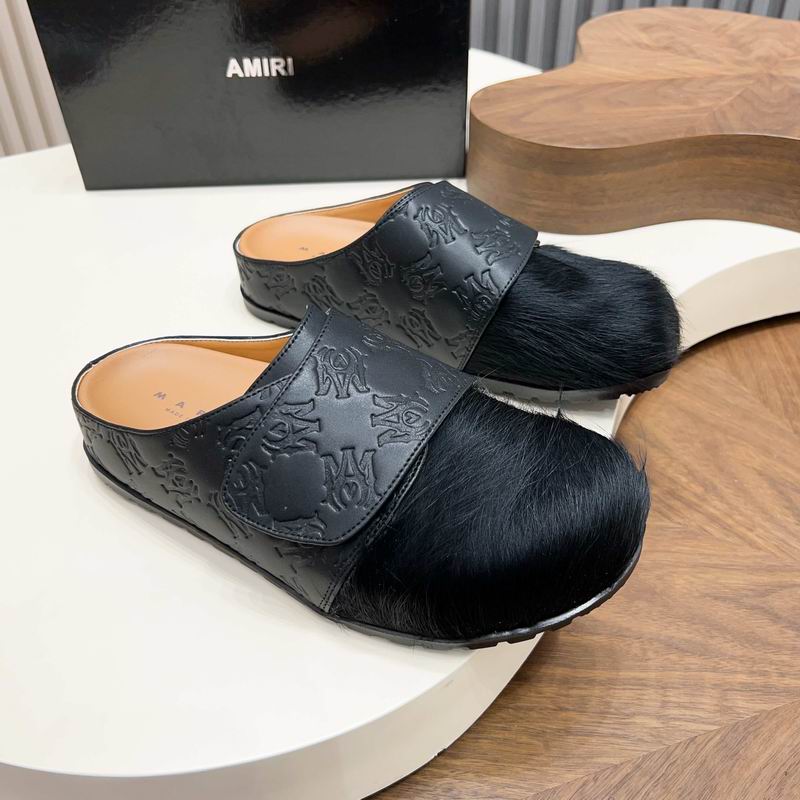 Black Embossed-Panel Textured-Toe Mules