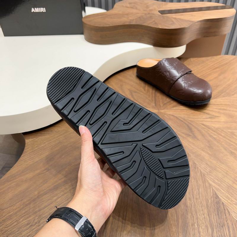 Brown All-Over Embossed Slip-On Mules