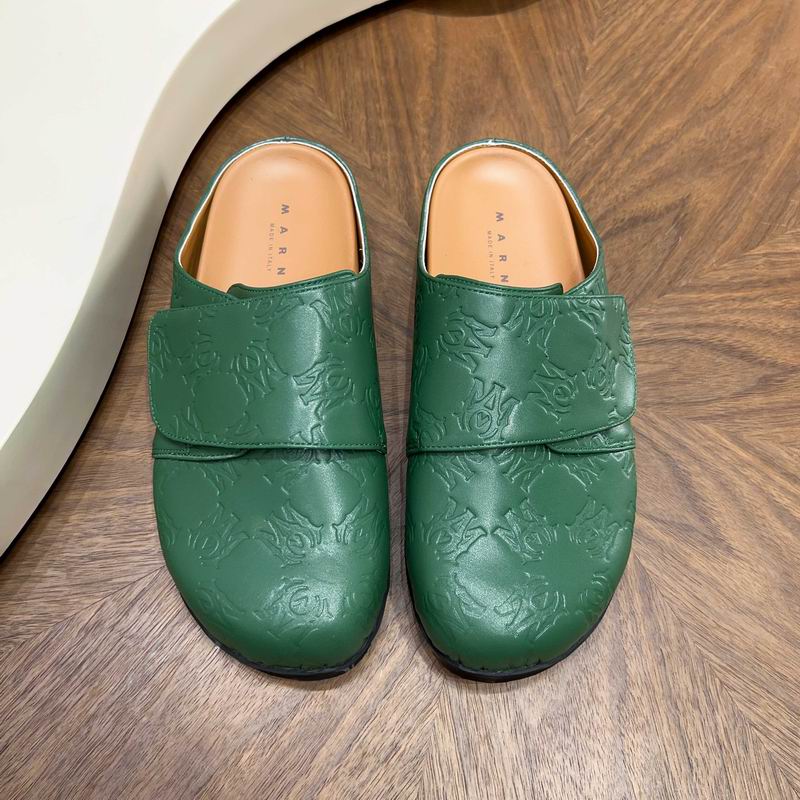 Green All-Over Embossed Slip-On Mules