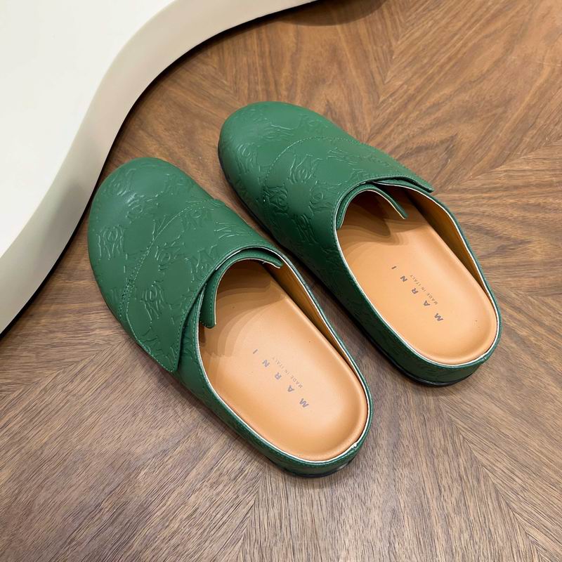 Green All-Over Embossed Slip-On Mules
