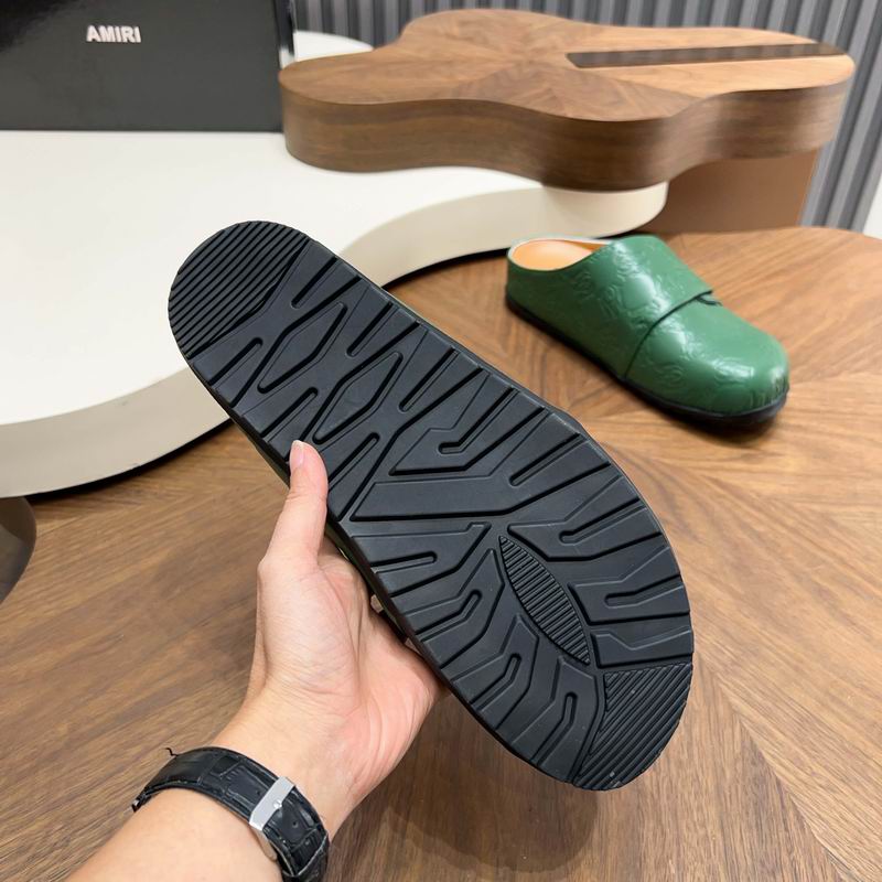 Green All-Over Embossed Slip-On Mules