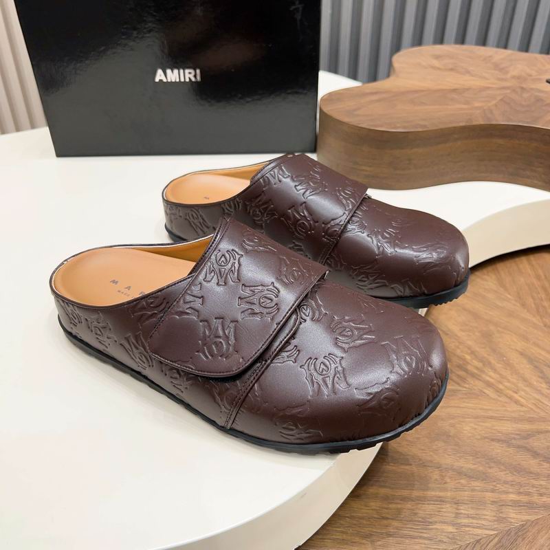 Brown All-Over Embossed Slip-On Mules