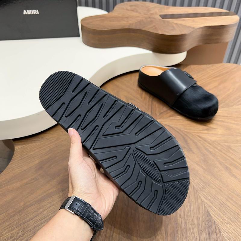 Black Emblem-Panel Textured-Toe Mules