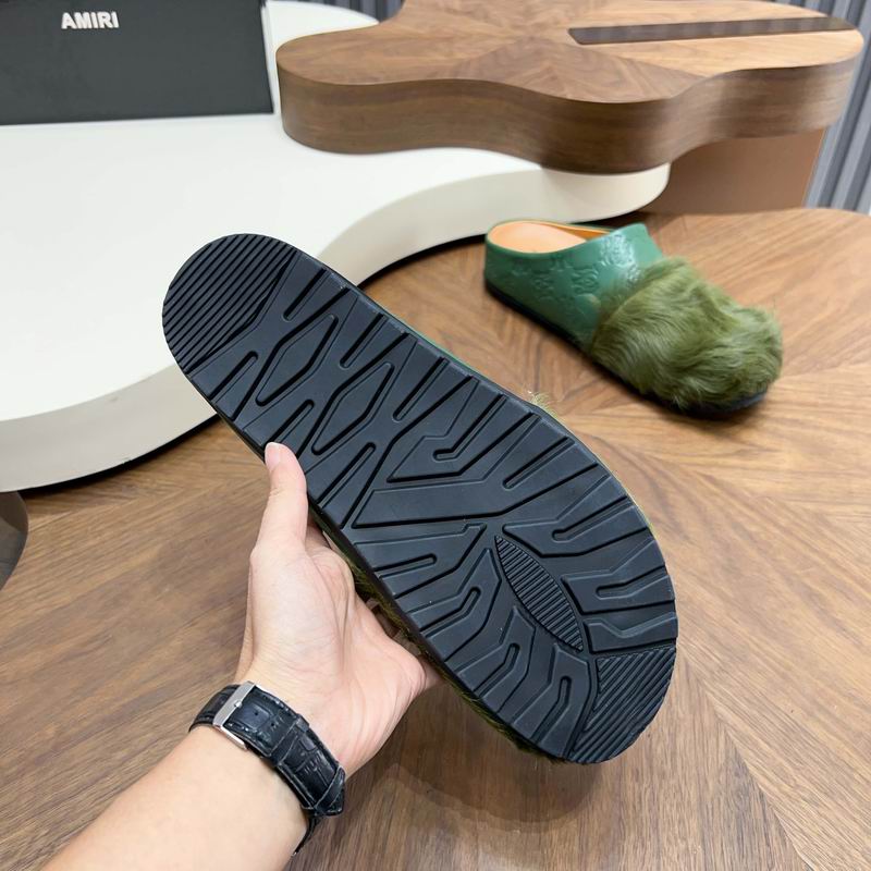 Green Embossed-Upper Textured-Toe Mules