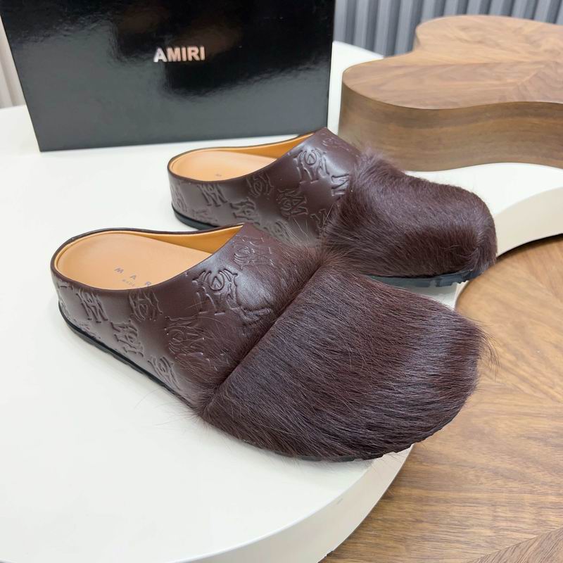 Brown Embossed-Upper Textured-Toe Mules