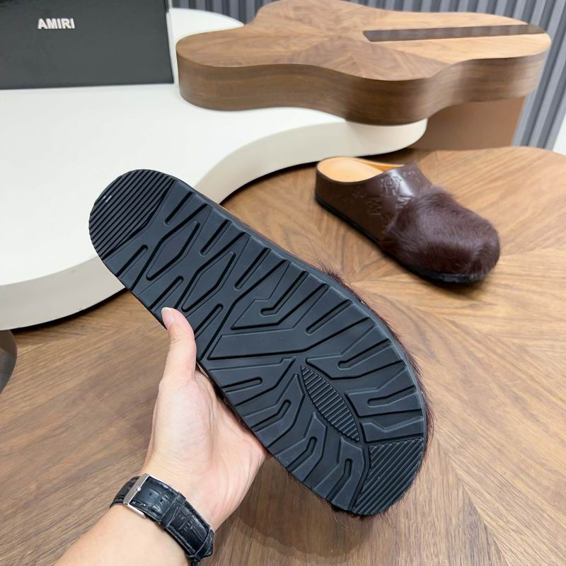 Brown Embossed-Upper Textured-Toe Mules
